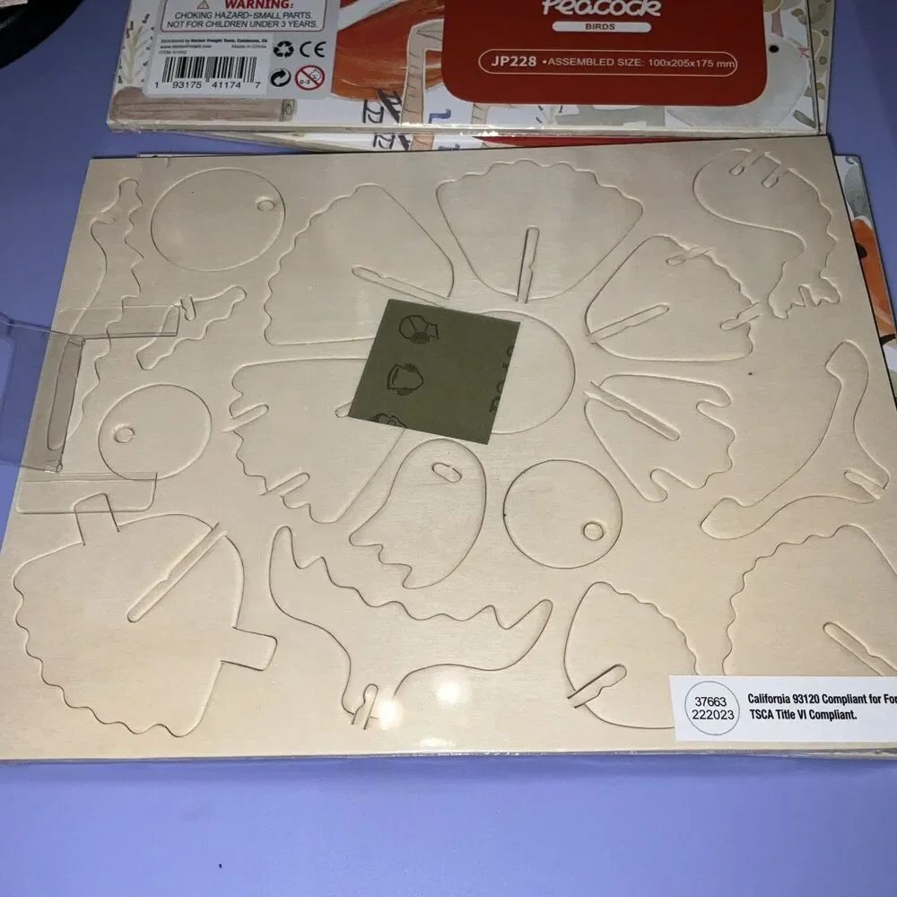Owl 🦉 & Peacock 🦚 Robotime 3D Wooden Puzzles Lot of 2 BRAND NEW Paintable 🖌️